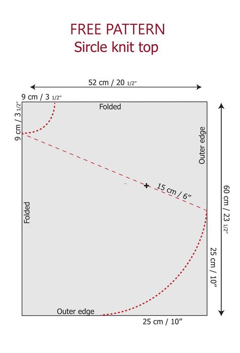 Make a circle knit top in no time! This is an easy sewing project even for beginners! Knit Shirt Pattern, Circle Top, Knit Top Patterns, Tunic Sewing Patterns, Girls Dress Sewing Patterns, Diy Clothes And Shoes, Diy Tops, Paper Pencil, Free Sewing Pattern