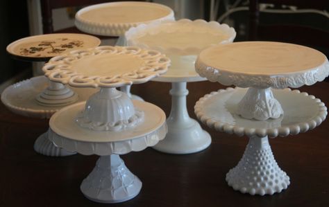 Milk Glass cake stand | Antiques Board Antique Cake Stands, Antique Cake, Milk Glass Cake Stand, Cake Stand Decor, Vintage Wedding Cake Topper, Milk Glass Collection, Cookie Table, Glass Dresser, Tall Cakes