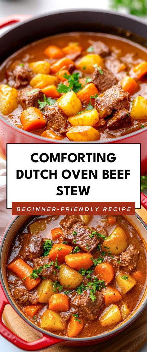 Image for Comforting Dutch Oven Beef Stew Life Changing Beef Stew, Stews Recipes Stove Top, No Potato Beef Stew, Hearty Dutch Oven Beef Stew, Easy Dutch Oven Beef Stew, Ditch Oven Beef Stew, Dutch Oven Beef Stew Stove Top, Ceramic Pot Recipes, Stew Meat Recipes Oven