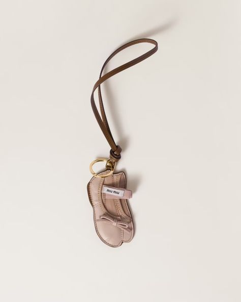 Miu Miu’s Greatest Hits Are Now Bougie Bag Charms Ballet Keychain, Miu Miu Flats, Miu Miu Accessories, Cropped Button Down, Miu Miu Bag, Jane Birkin, Bag Charms, Ballet Slippers, Sherpa Jacket