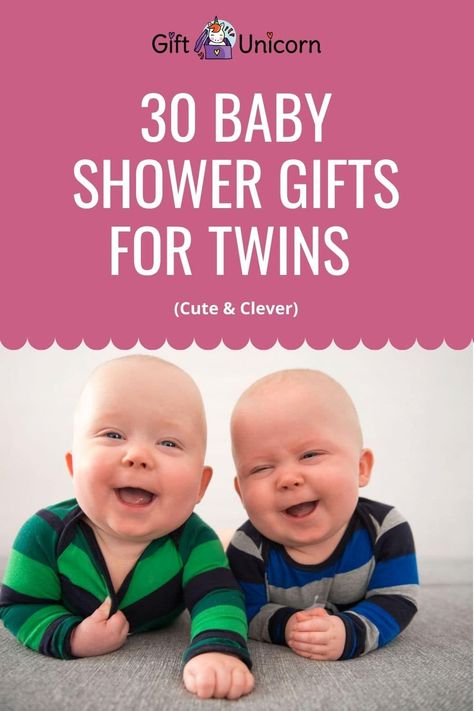 Choosing the perfect baby shower gift can be a hard enough task on its own, but when you’re faced with the prospect of buying the perfect gifts for two babies, it may become a mind-boggling affair. Here are 30 cute baby shower gifts for twins. #twins #babyshower Baby Shower Gifts For Twins, Cheap Baby Shower Gifts, Twin Baby Shower Gifts, Twin Boys Baby Shower, Practical Baby Shower Gifts, Baby Gift Wrapping, Twin Baby Gifts, Twins Gift, Twin Baby Girls