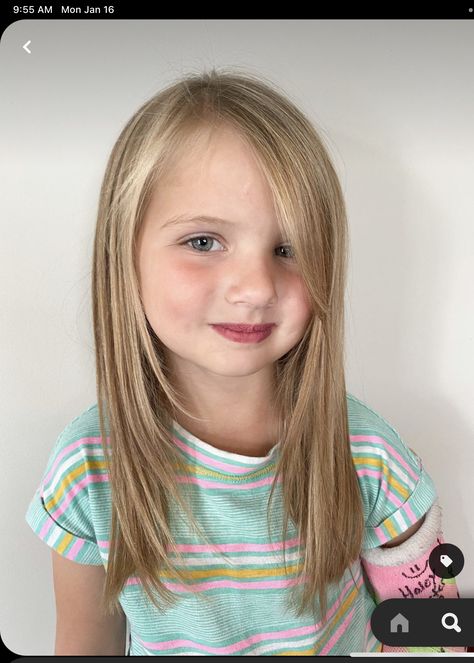 Kids Hair Cuts For Girls Medium Shoulder Length, Layered Hair For Girls Kids, Kids Hair Cuts Girls Long, Toddler Girl Long Haircut, Kids Hair Cuts With Bangs, Girls Haircut Kids Long, Medium Length Haircut Girls Kids, Hair Cuts For 6 Year Girl, Girl Layered Haircut Kids