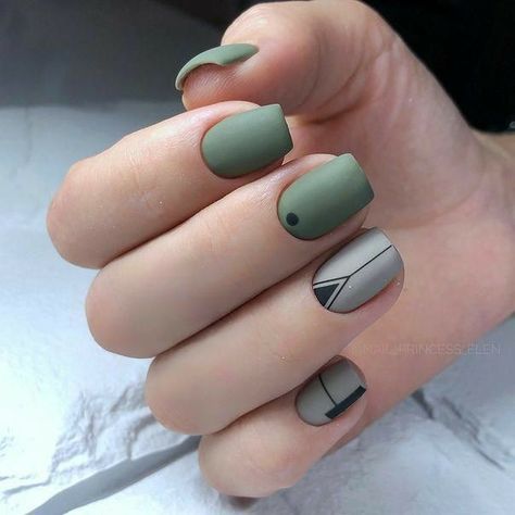 Beauty Hacks Nails, Geometric Nail Art, Minimal Nails, Green Nail, Geometric Nail, Girls Nails, Classy Nails, Pretty Acrylic Nails, Fancy Nails