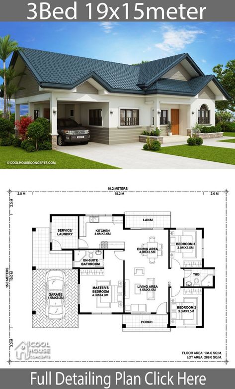 Pinterest House, Three Bedroom House Plan, Art Baroque, Bungalow Floor Plans, Bungalow Style House Plans, Bungalow Style House, Affordable House Plans, My House Plans, Free House Plans