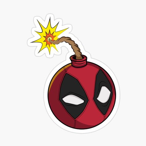 Get my art printed on awesome products. Support me at Redbubble #RBandME: https://www.redbubble.com/i/sticker/Bomb-Pool-by-studioGNTR/161577054.EJUG5?asc=u Deadpool Stickers Printable, Kakashi Tattoo, Deadpool Stickers, Sticker Inspiration, Deadpool Art, Yeti Stickers, Iphone Stickers, Redbubble Stickers, Tattoo Flash Sheet