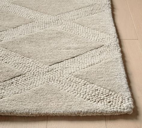 Neutrals 8' x 10' Wool Rugs | Pottery Barn Textured Round Rug, High Pile Rug Living Rooms, Rug With Ivory Couch, Pottery Barn Rugs Living Room, Pottery Barn Rugs, Office Area Rug, Wool Rugs Living Room, Natural Fiber Carpets, Colorado House