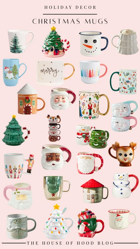 Christmas Archives Christmas Mug Collection, Holiday Mugs Diy, Fun Christmas Mugs, Brrr Basket, Xmas Mugs, Diy Christmas Mugs, Pink Christmas Tree Decorations, Fall Charcuterie, Christmas Coffee Mugs