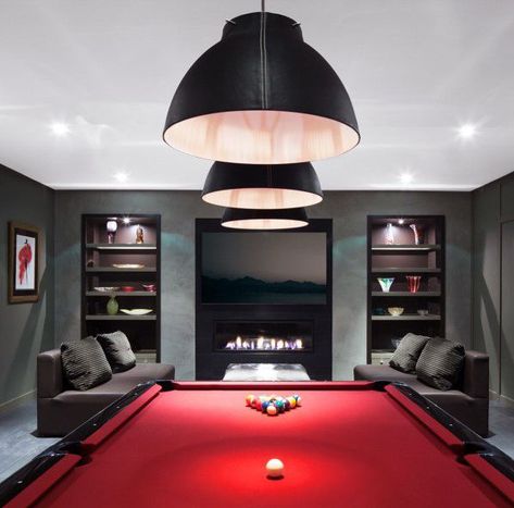 Top 80 Best Billiards Room Ideas - Pool Table Interior Designs Red Pool Table Room Ideas, Red Pool Table, Red Pool, Best Pool Tables, Modern Pool Table, Snooker Room, Small Game Rooms, Billiards Room, Pool Table Room