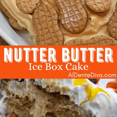 Nutter Butter Ice Box Cake - Al Dente Diva Peanut Butter Pudding, Ice Box Cake, Cookies Peanut Butter, Butter Pudding, Nutter Butter Cookies, Nutter Butter, Cream Cheese Dips, Peanut Butter Desserts, Cold Desserts