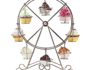 State Fair Party, Ferris Wheel Cupcake Holder, Metal Cupcake Stand, Cupcake Table, Wheel Decor, Cupcake Holder, Vintage Carnival, Cafe Interior Design, Cupcake Stand