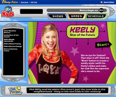 #disney #disneychannel #y2k #webcore #nostalgic #nostalgia #philofthefuture 2000s Website Aesthetic, 2000s Infomercials, 2000s Internet Tropical, Y2k Nostalgia Graphic Design, Barbie Website 2000s, Disney Channel Aesthetic, Y2k Webcore, Paint 2024, Future Website