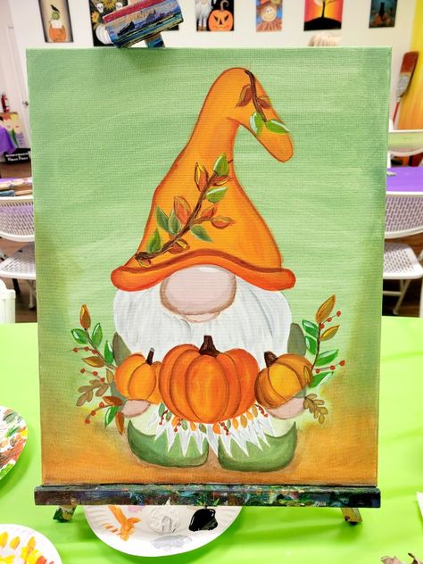 Painting Thanksgiving Ideas, Thanksgiving Painting Ideas Easy, Fall Art Painting Canvases, Fall Art Inspiration, Fall Kids Painting, Cute Thanksgiving Paintings, Painting Ideas Fall Aesthetic, Easy Beautiful Paintings, Thanksgiving Sip And Paint Ideas