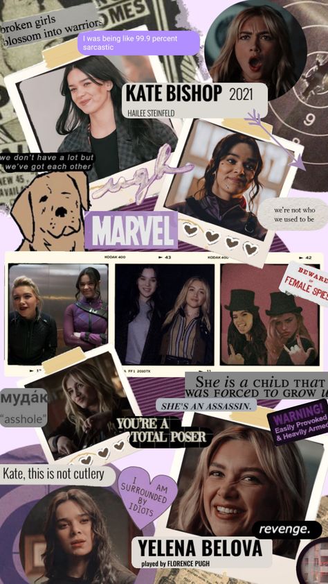 #katebishop#yelenabelova#hawkeye#whitewidow#blackwidow#marvel#mcu#duos#marvelduos Marvel Phone Wallpaper, Marvel Background, Yelena Belova, Kate Bishop, Black Widow Marvel, Collage Background, Marvel Girls, Marvel Women, Marvel 3