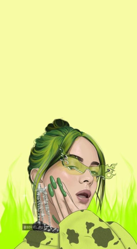 Powerpuff Girls Wallpaper, Billie Eillish, Butterfly Wallpaper Iphone, Celebrity Drawings, Cartoon Wallpaper Iphone, Iphone Wallpaper Tumblr Aesthetic, Girls Cartoon Art, Green Hair, A Drawing