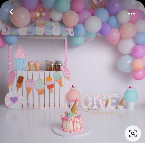 Ice Cream Themed Birthday Party, Ice Cream Themed Birthday, Ice Cream Birthday Party Theme, Ice Cream Party Theme, Candy Theme Birthday Party, 2nd Birthday Party For Girl, 1st Birthday Party For Girls, Candy Birthday Party, Ice Cream Birthday Party