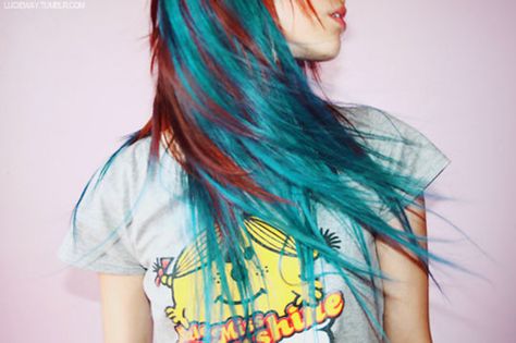 hair color Black Hair Ombre, Auburn Balayage, Natural Red Hair, Teal Hair, Turquoise Hair, Bright Hair Colors, Front Hair Styles, Hair Color Blue, Auburn Hair