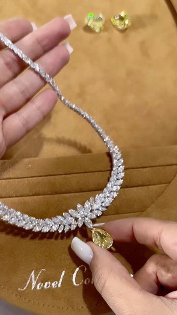 CHAMPAGNE GEM®️ by Bebe Bakhshi on Instagram: "Fancy and fantastic diamond necklace from @novelcollection! A remarkable display of diamonds, graduating selection of colorless marquise-cut diamonds creating the most brilliant contrast with a fancy yellow diamond drop. Visit @novelcollection during The Original Miami Beach Antique Show from January 11-15 at Miami Beach Convention Center, booth 1126. <> #MyLoveAffairWithDiamonds #MagnifiqueMarquise #Sparkle #Brilliance #Pearfect #MarquiseCut #PearShaped #Necklace #DiamondNecklace #YellowLovin #YellowDiamond #Bridal #HighJewelry #NovelCollection #NewYork #LosAngeles #MiamiBeach #Miami #HongKong #ChampagneGem #YourDailyDoseOfSparkle #ChampagneGem1MSpecialEdition" High Jewellery, Fancy Yellow Diamond, Antique Show, Marquise Cut Diamond, January 11, Convention Center, Diamond Drops, Marquise Cut, Yellow Diamond