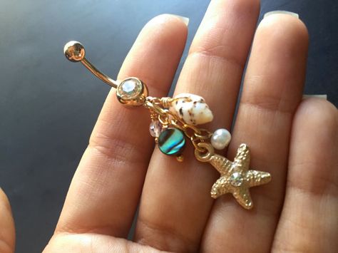 Piercing Bar, Beach Mermaid, Abalone Jewelry, Jewelry Real, Star Fish, Shell Beach, Navel Piercing, Button Rings, Belly Button Piercing