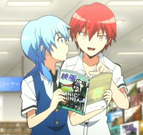 Couple Profil, Nagisa And Karma, Koro Sensei, Nagisa Shiota, Anime Classroom, Karma Akabane, Anime Life, Anime Ships, Pretty And Cute