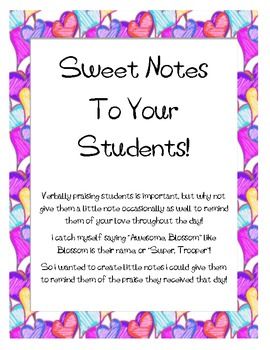 Positive Little Notes From The Teacher - FREE Printables Free Teacher Printables, Poetry Month, Free Teacher, Teacher Notes, Positive Notes, Very Busy, Year 2, Year 1, Sweet Notes