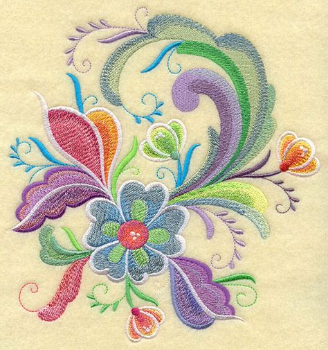 Spring Rosemaling 3 Norwegian Rosemaling, Ith Machine Embroidery, Flower Machine Embroidery Designs, Freestanding Lace Embroidery, Holiday Flower, Stencil Patterns, Pola Sulam, Machine Embroidery Applique, Crewel Embroidery