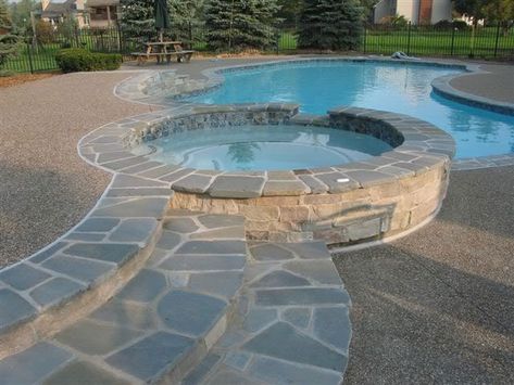 Tumbled Bluestone, Pool Makeover, Freeform Pools, Redecorating Ideas, Pool Landscape, Swimming Pool Tiles, Pool Remodel, Small Pool Design, Pool Coping