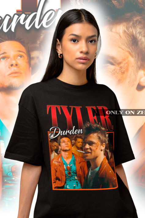 Step into the world of "Fight Club" with the Tyler Durden Retro Collection. Merging the iconic essence of Brad Pitt's unforgettable role with classic fashion, this line offers a range of Tyler Durden inspired tees, sweaters, and hoodies. Perfect for fans of the film or those who simply appreciate an edgy, vintage aesthetic, each piece echoes the rebellious spirit and raw energy of Tyler Durden. Sweaters And Hoodies, Pop Culture Tshirts, Tyler Durden, Retro Collection, Vintage Apparel, Classic Fashion, Brad Pitt, Vintage Aesthetic, Piece Of Clothing