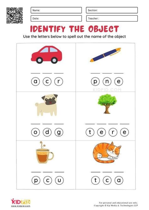 Identifying Objects Worksheet, Identify The Picture Worksheet, Learning Tools For Kindergarten, English Test For Kindergarten, Worksheet For Sr Kg English, Exam For Kindergarten, Junior Kg Worksheets, Test For Kindergarten, Worksheets For Kindergarten English