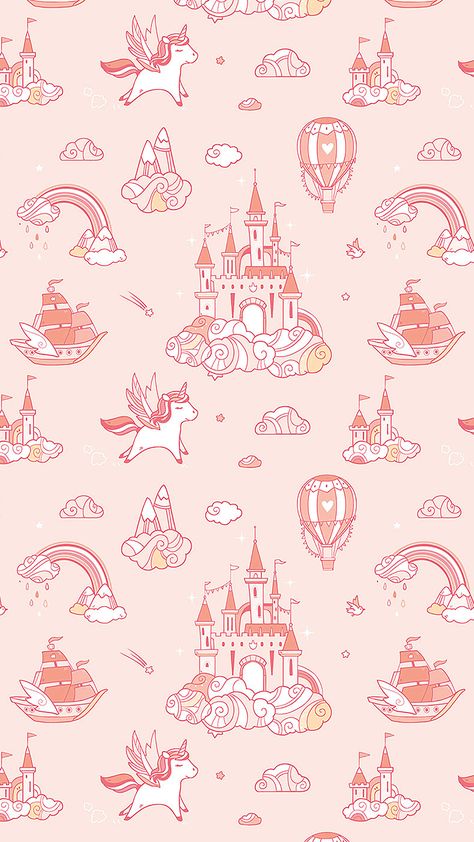 Cute Kids Wallpaper, Kids Aesthetic Wallpaper, Fairy Tale Wallpaper, Pink Nursery Wallpaper, Pink Unicorn Wallpaper, Wallpaper Unicorn, Baby Girls Room, Pink And Purple Wallpaper, Fantasy Wallpaper