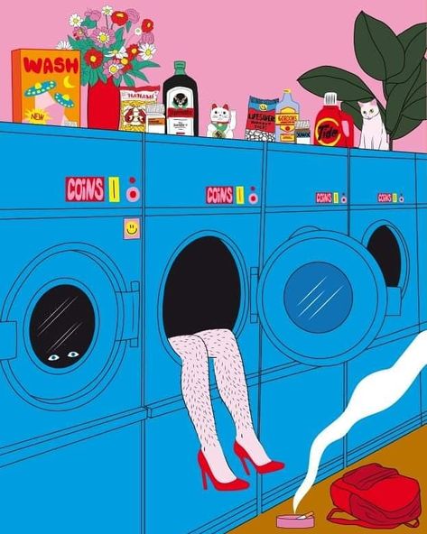 @kine.andersen on Instagram: “Sorry I can't talk right now, I'm at the laundry finding back to my old self!  #laundry #illustator #illustrasjon #illustration #digital…” Laundry Illustration, Writing Stories, Dilly Dally, Shirt Design Inspiration, Book Illustrations, Fritz Hansen, Illustration Digital, Cinema 4d, Children’s Books