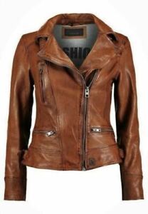 Items for sale by dynamicleathercollections | eBay Unique Leather Jacket, Tan Leather Jackets, Distressed Jacket, Lambskin Leather Jacket, Real Leather Jacket, Stylish Jackets, Brown Vintage, Brown Leather Jacket, Women's Coats & Jackets