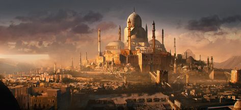 ArtStation - Palace, emmanuel shiu Concept Art Landscape, Desert City, Fantasy Cities, Richard Wright, Concept Art World, Fantasy Concept, Fantasy Castle, Fantasy City, Fantasy Setting