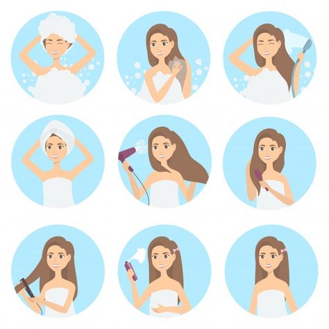 Cosmetics Illustration, Hair Washing Routine, Water Woman, Longevity Diet, Hair Illustration, Hair Transplant, Washing Hair, Friend Photos, About Hair