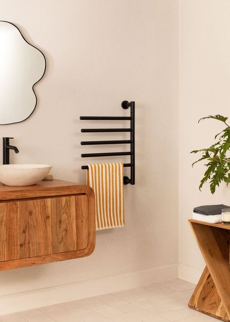 Electric Towel Rail, Towel Warmer, Bathroom Inspo, Towel Rail, Small Bathroom, Furniture, Design