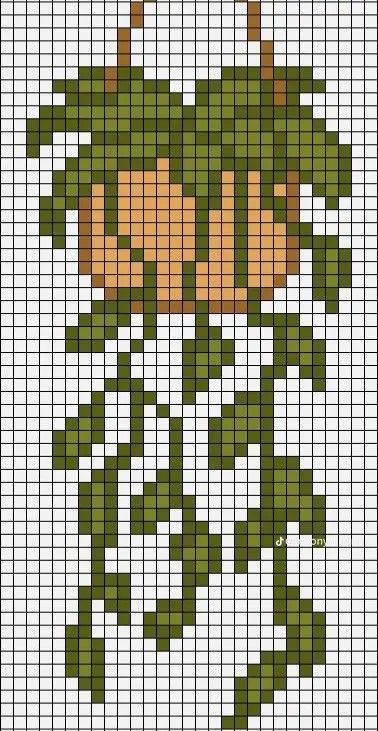 Fern Pixel Art, Succulent Pixel Art, Pixel Art Pattern Plants, Pixel Art Pattern Mushroom, Plant Grid Pattern, Plants Pixel Art, Leaf Pixel Art, Paper Pixel Art, Fruit Pixel Art