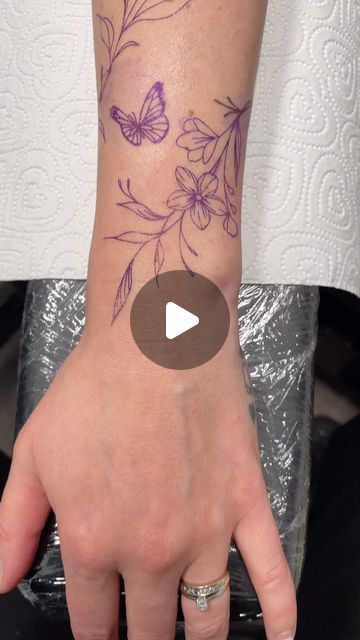 Laura Hands | Tattoo Artist on Instagram: "Arm wrap for Amy, three butterflies for her children, thank you 😍" Rap Around Tattoo Arm, Arm Wrap Tattoos For Women, Three Butterfly Tattoo, Wrist Wrap Tattoos For Women, Arm Wrap Tattoo, Wrap Around Wrist Tattoos, Pet Tattoos, Three Butterflies, Blue Butterfly Tattoo