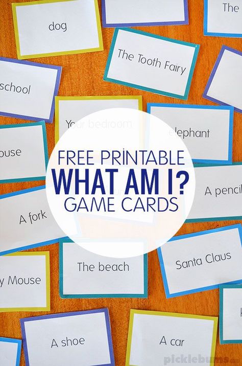 What Am I? Game - a quick and easy family game with a free printable to get you started Games To Play With Seniors, Memory Games For Adults, Games To Make, Printable Board Games, Elderly Activities, Games For Adults, Free Printable Cards, Senior Activities, Icebreakers