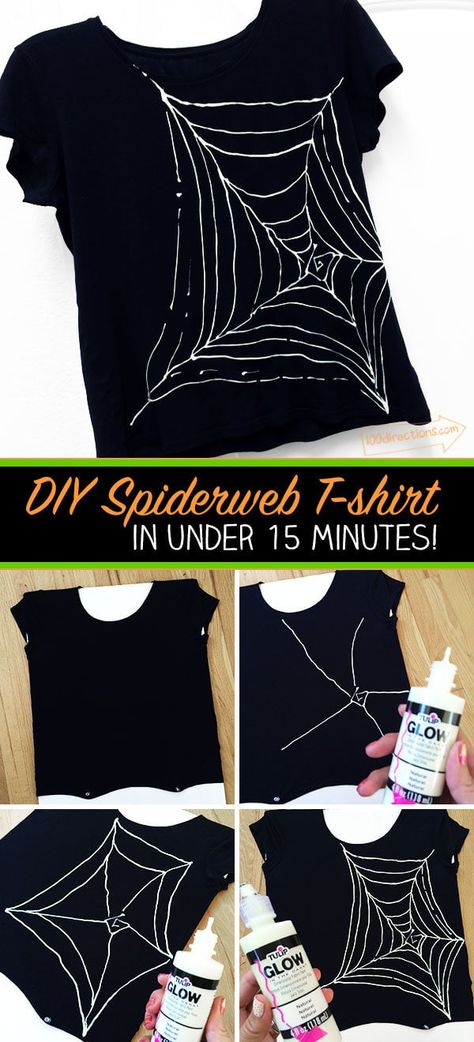 Diy Spiderweb, Spider Web Shirt, Halloween Costumes For Big Kids, Diy Halloween Shirts, Diy Halloween Dekoration, Fabric Paint Shirt, Diy Halloween Party, Monster Shirt, Spider Costume