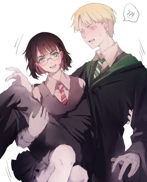 Fem Harry Potter, Female Harry Potter, Fem Harry, Draco Malfoy Fanart, Drarry Fanart, Harry Draco, Gay Harry Potter, Draco Harry Potter, Harry Potter Drawings