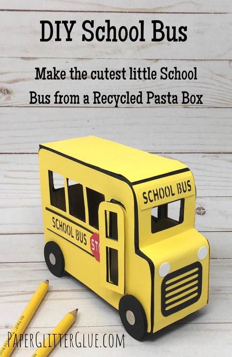 How to Make a Little DIY School Bus from a Recycled Box Did you ride the school bus when you were little? I did for most of my school years. I also remember that I didn’t like it for the most part. But times are different now and I’m more nostalgic about the school bus. […] School Bus Photo, Cardboard Bus, Bus Diy, Teacher Appreciation Diy, Bus Driver Appreciation, Miniature School, Pasta Box, Bus Photo, Diy School