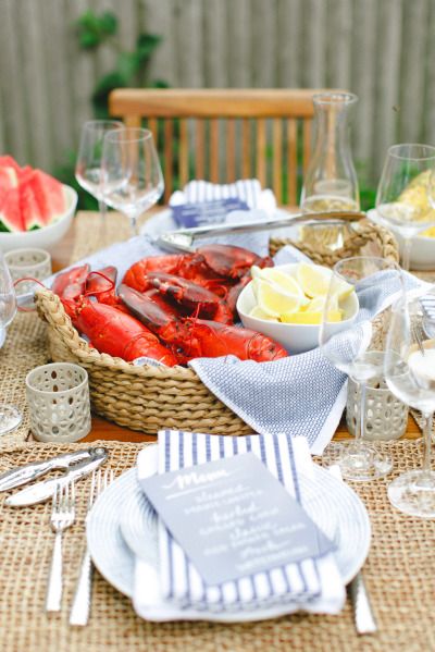 Lobster Bake Party, Lobster Party, Seafood Boil Party, Seafood Party, Boiled Dinner, Lobster Boil, Lobster Bake, Live Lobster, Backyard Bonfire