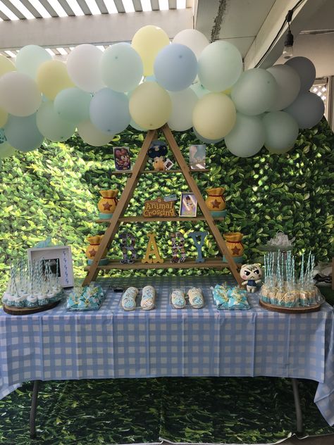 Animal crossing baby shower Animal Crossing Bachelorette Party, Animal Crossing Wedding Theme, Animal Crossing Baby Shower Ideas, Animal Crossing Party Ideas, Animal Crossing Birthday Party, Dance Decor, Planes Party, Dance Decorations, Baby Birthday Themes