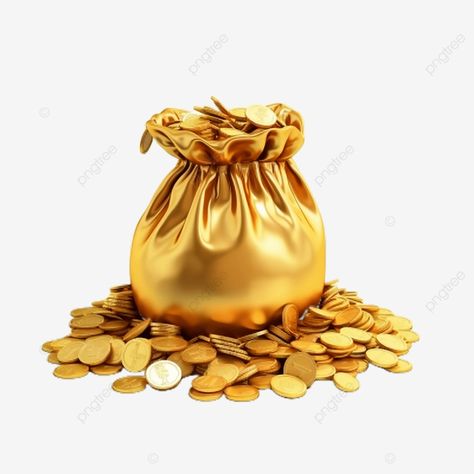 3d cartoon lucky bag full of gold coins white background 3d clipart gold png Bag Of Gold Coins, Bag Clipart, Bag Of Gold, Gold Png, Gold Clipart, Cartoon Clipart, Background Clipart, Gold Tree, Background 3d