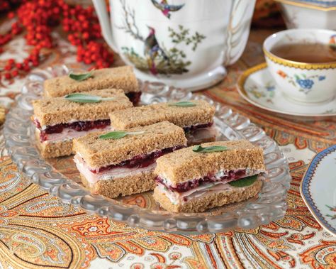 Cranberry Turkey Tea Sandwiches, Sage Aioli, Classic Thanksgiving Menu, Thanksgiving Tea, Cranberry Tea, Autumn Things, Sweet Potatoe Bites, Classic Thanksgiving, Aioli Recipe