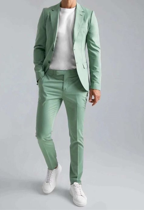 Light Green Tuxedo For Men, Pastel Green Suit Men, Guys Wedding Outfits, Light Green Suit Men, Pastel Suits For Men, 2 Piece Suits For Men, Men Blazer Outfit, Green Suit Men, Men Tuxedo