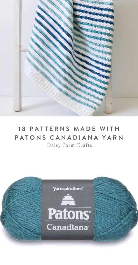 18 Free Patterns Made with Patons Canadiana Yarn Patons Canadiana Knitting Patterns, Modern Crochet Patterns Free, Patons Classic Wool, Daisy Farm Crafts, Daisy Farm, Crochet For Beginners Blanket, Modern Crochet Patterns, Farm Crafts, Baby Hat Patterns