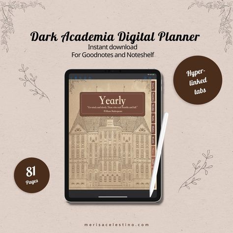 Digital Goodnotes Planner | Undated Digital Planner for Goodnotes | Dark Academia Aesthetic studentplannertemplate #birthdayplanner #aesthetic #paperlessplanner. Dark Academia Planner, Aesthetic Minimalist Pink, Landscape Weekly Planner, Goodnotes Weekly Planner, Pink Digital Planner, Aesthetic Goodnotes, Student Weekly Planner, Laptop Ideas, Goodnotes Cover