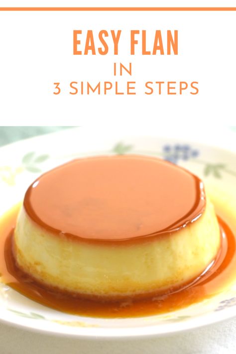 Easy Creme Caramel Recipe, Recipe For Flan Creme Caramel, Flan With Heavy Cream, Simple Flan Recipe, Blender Flan Recipe, Flan Pudding Recipe, Crem Caramel Recipe, Crème Caramel Recipe, Authentic Flan Recipe