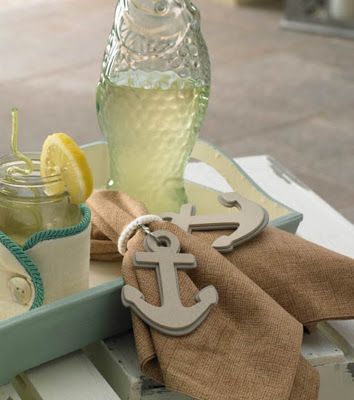 DIY Nautical Napkin Rings | Joann.com Nautical Anchor Decor, Diy Anchor, Marine Party, Nautical Napkin Rings, Napkin Ideas, Beach Crafts Diy, 21st Ideas, Diy Nautical, Anchor Decor