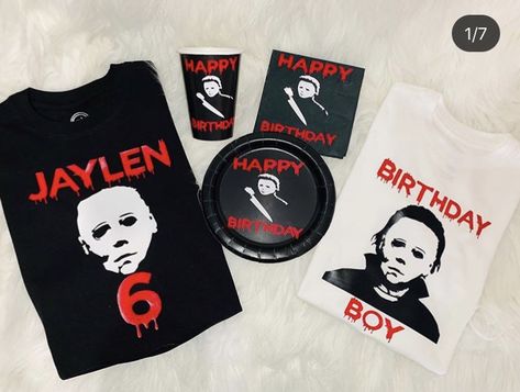 Michael Myers Birthday Shirt, Michael Myers Birthday, Horror Birthday, Michael Meyer, Kids Birthday Shirts, Stuff And Thangs, Michael Myers, Halloween Birthday, 10th Birthday